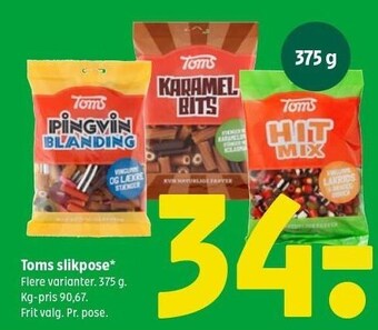 Coop 365 Toms slikposer tilbud
