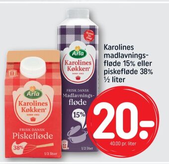 REMA 1000 Karolines piskefløde tilbud