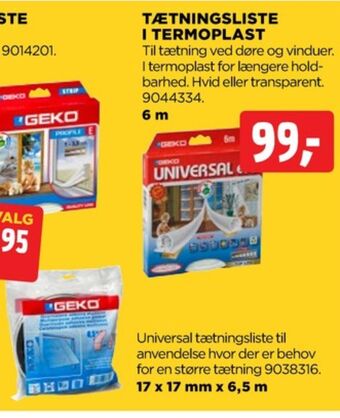 jem & fix Geko tætningsliste tilbud