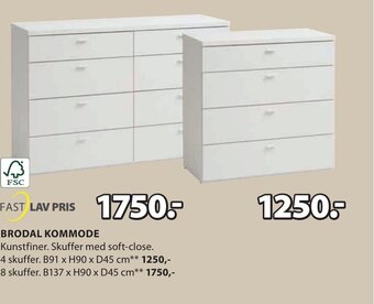 JYSK BRODAL KOMMODE tilbud