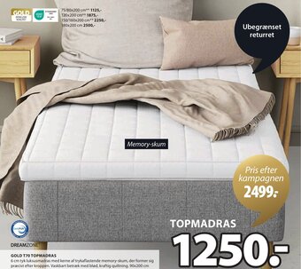JYSK GOLD T70 TOPMADRAS tilbud