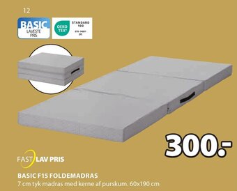 JYSK BASIC F15 FOLDEMADRAS tilbud