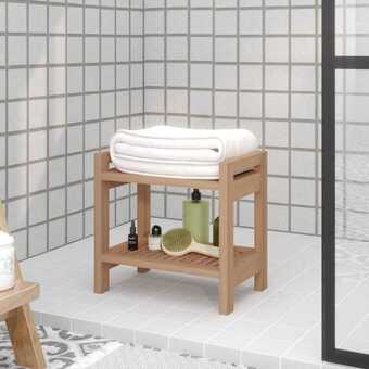 Bolig Center Badretol 45x30x45 cm massivt teaktræ tilbud
