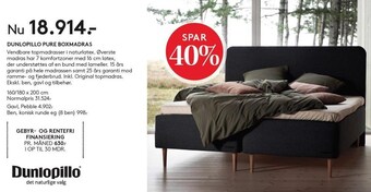 SengeSpecialisten Dunlopillo pure boxmadras tilbud