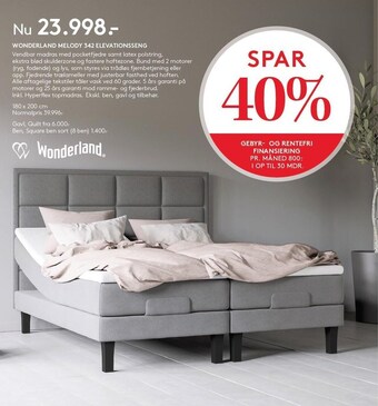 SengeSpecialisten Wonderland melody 342 elevationsseng tilbud