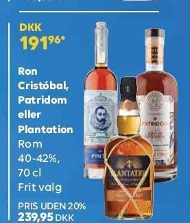 BorderShop Ron cristóbal, patridom eller plantation tilbud