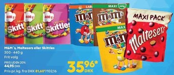 BorderShop M&m's, maltesers eller skittles tilbud