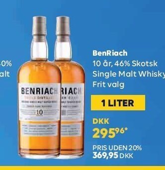 BorderShop Benriach 10 år, 46% skotsk single malt whisky tilbud