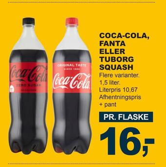 Let-Køb Coca-cola, fanta eller tuborg squash tilbud
