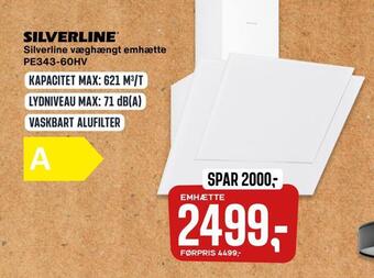 Skousen Silverline væghængt emhætte pe343-60hv tilbud
