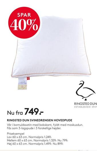 SENG Ringsted dun svinedrengen hovedpude tilbud