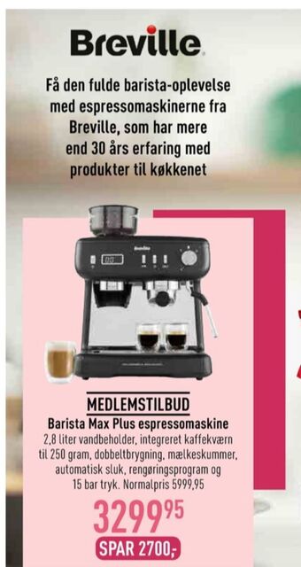 Imerco Breville espressomaskine tilbud