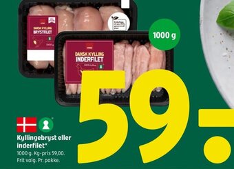 Coop 365 Kyllingebryst eller inderfilet* tilbud
