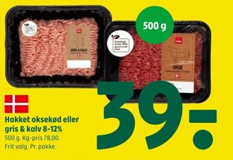 Coop 365 Hakket oksekød eller gris & kalv 8-12% 500 g. tilbud