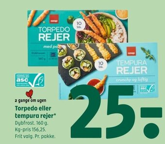 Coop 365 Torpedo eller tempura rejer tilbud