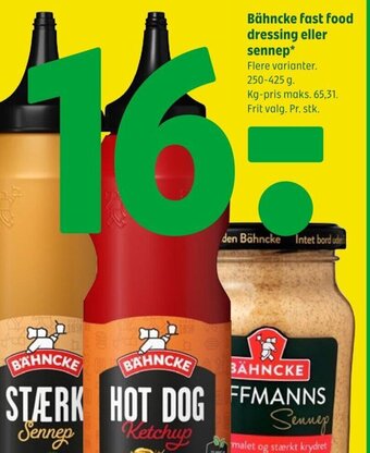 Coop 365 Bähncke fast food dressing eller sennep* tilbud