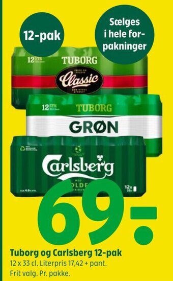 Coop 365 Tuborg og Carlsberg 12-pak tilbud