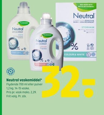Coop 365 Neutral vaskemiddel tilbud