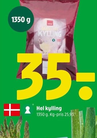 Coop 365 Hel kylling 1350 g. tilbud