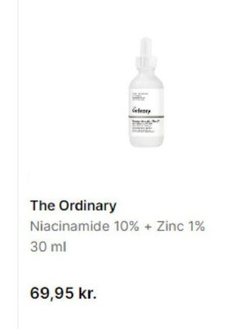 Matas The Ordinary Niacinamide 10% + Zinc 1% 30 ml tilbud