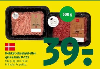 Coop 365 Hakket oksekød eller gris & kalv 8-12% tilbud