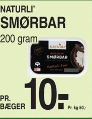 ABC Lavpris NATURLI' SMØRBAR 200 gram tilbud
