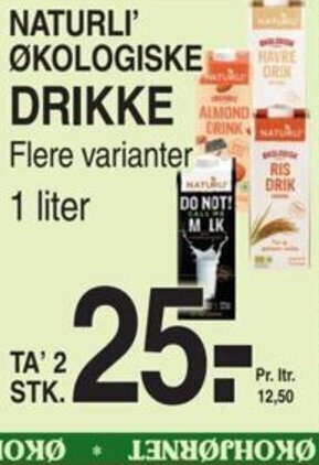 ABC Lavpris NATURLI' ØKOLOGISKE DRIKKE tilbud