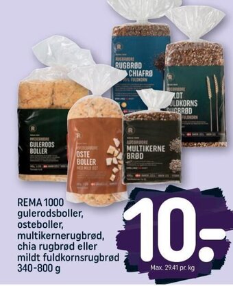REMA 1000 REMA 1000 gulerodsboller, osteboller, multikernerugbrød, chia rugbrød eller mildt fuldkornsrugbrød Dybfrost tilbud
