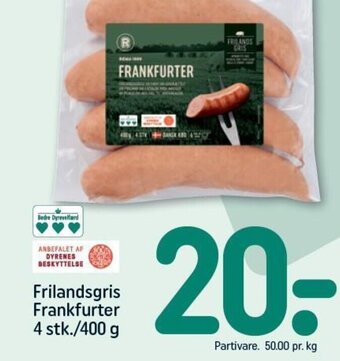 REMA 1000 Frilandsgris Frankfurter 4 stk./400 g tilbud