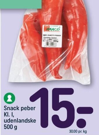 REMA 1000 Snack peber KI. I, udenlandske 500 g tilbud