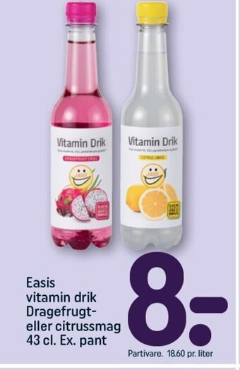 REMA 1000 Easis vitamin drik Dragefrugt-eller citrussmag 43 cl. Ex. pant tilbud