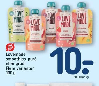 REMA 1000 Lovemade smoothies, puré eller grød Flere varianter tilbud