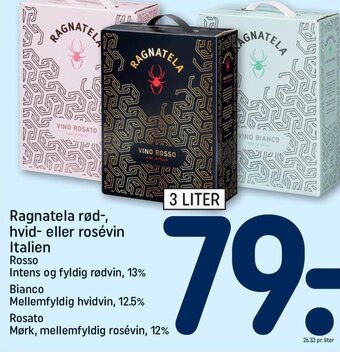 REMA 1000 Ragnatela rød-, hvid- eller rosévin Italien tilbud