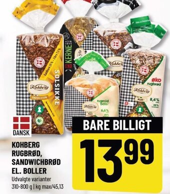 Løvbjerg KOHBERG RUGBRØD, SANDWICHBRØD EL. BOLLER tilbud