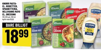 Løvbjerg KNORR PASTA-EL. RISRETTER, SPAGHETTERIA, HELLMANNS MAYO EL. DRESSING tilbud