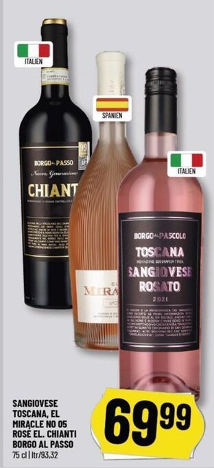 SANGIOVESE TOSCANA, EL MIRACLE NO 05 ROSÉ EL. CHIANTI BORGO AL PASSO 75 cl
