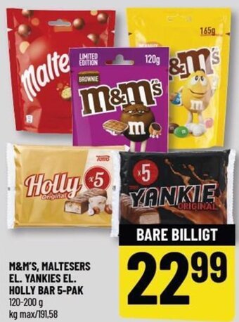Løvbjerg M&M'S, MALTESERS EL. YANKIES EL. HOLLY BAR 5-PAK tilbud