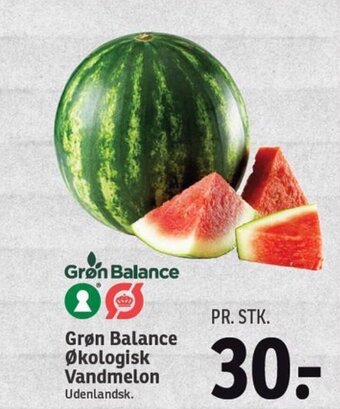 SPAR Grøn Balance Økologisk Vandmelon tilbud