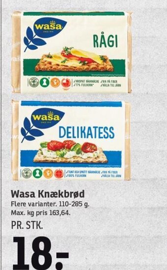 SPAR Wasa Knækbrød tilbud