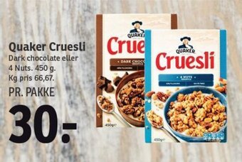 SPAR Quaker Cruesli tilbud