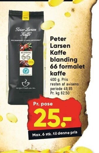Bilka Peter larsen kaffe blanding 66 formalet kaffe - 400g tilbud