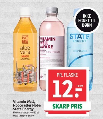 Vitamin Well, Nocco eller Nobe State Energy
