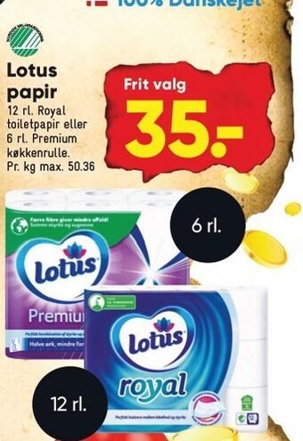 Bilka Lotus papir tilbud