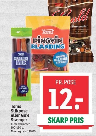 SPAR Toms Slikpose eller Go'e Stænger tilbud