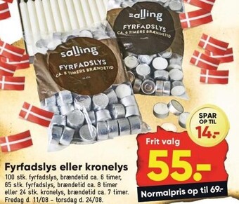 Bilka Fyrfadslys eller kronelys tilbud