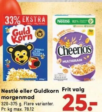 Bilka Nestlé eller guldkorn morgenmad tilbud
