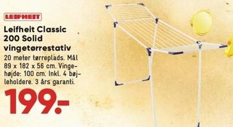 Bilka Leifheit classic 200 solid vingetørrestativ tilbud