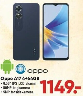 Bilka Oppo a17 4+64gb tilbud