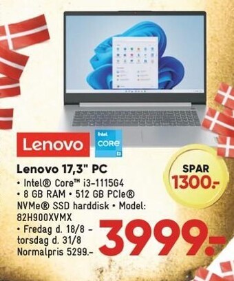 Bilka Lenovo 17,3´´ pc tilbud