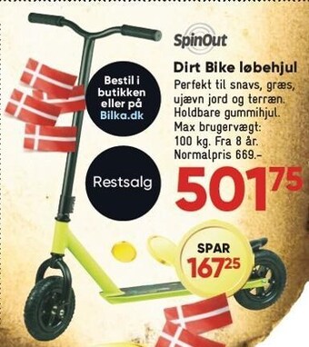 Bilka Spinout dirt bike løbehjul tilbud